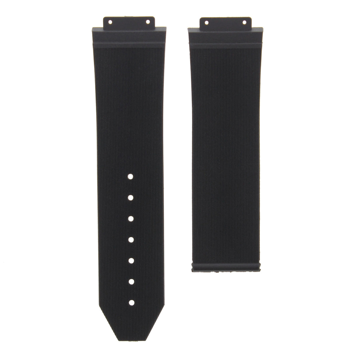 24-28mm Rubber Watch Band Strap For H Hublot 44-45-48mm Big Bang King Power F1, Black, underside view
