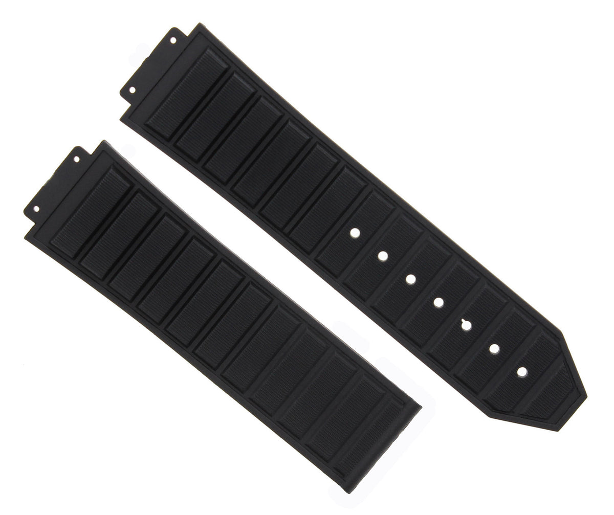 24-28mm Rubber Watch Band Strap For H Hublot 44-45-48mm Big Bang King Power F1, Black, view 2