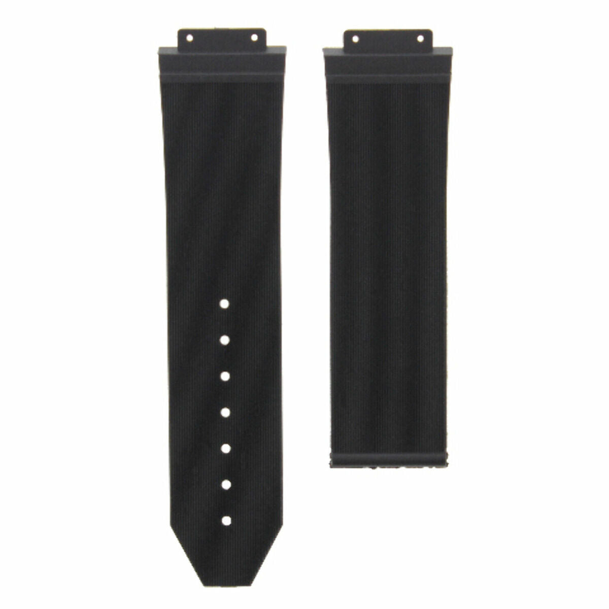 24MM-28MM RUBBER WATCH BAND STRAP WITH 2 SCREWS SCREWDRIVER FOR HUBLOT BIG BANG, Black, underside view