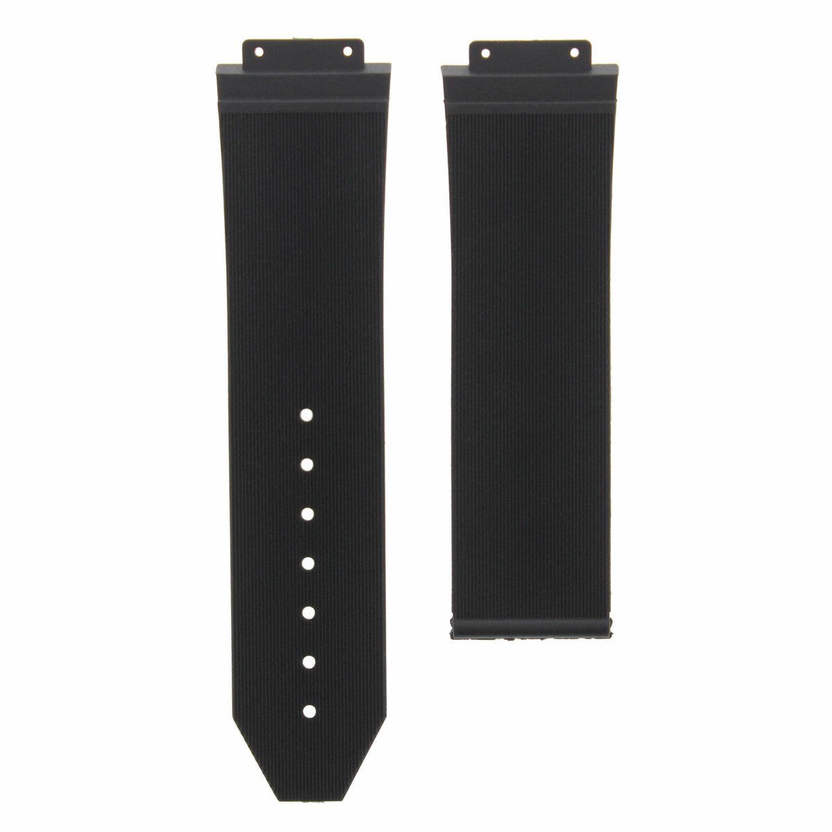 24MM-28MM RUBBER WATCH BAND STRAP WITH CLASP 4 SCREWS DRIVER FOR HUBLOT BIG BANG, Black, underside view