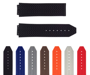 24-25MM RUBBER WATCH STRAP BAND FOR HUBLOT FUSION BIG BANG 44-44.5-45MM CERAMIC, Black