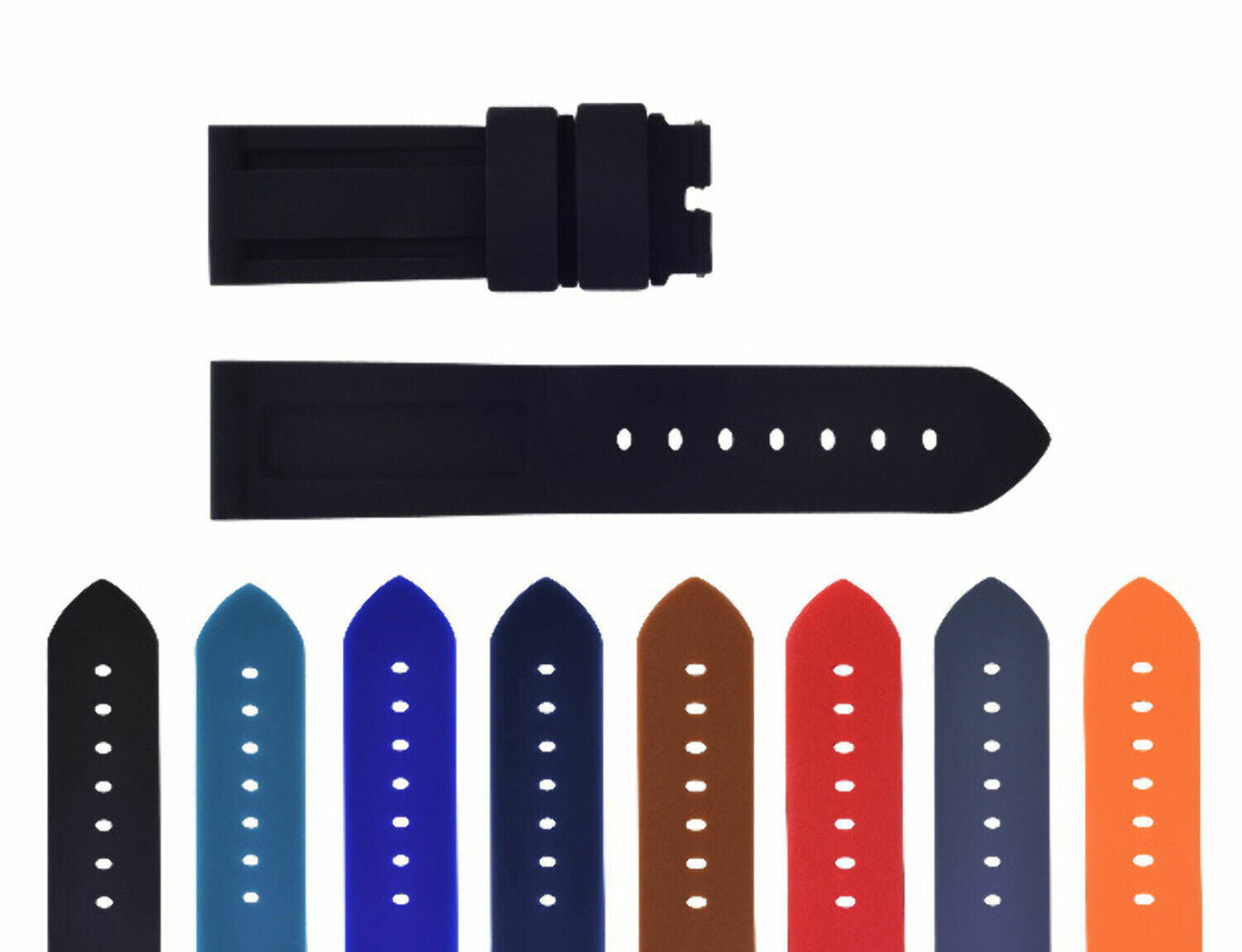 22MM-24MM RUBBER WATCH DIVER STRAP BAND FOR PANERAI MARINA LUMINOR RADIOMIR GMT