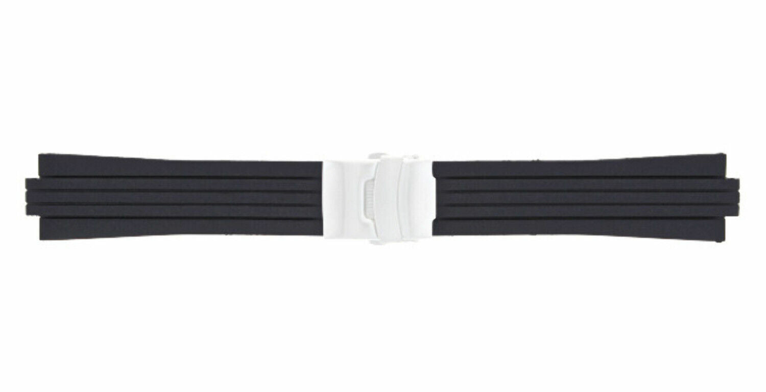 23-24MM SOFT RUBBER DIVER STRAP BAND RIBBED FOR ORIS TT1/TT2 F1 WATCH 10MM-11MM