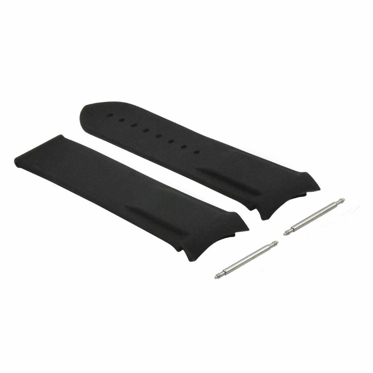 20-22MM CURVED END RUBBER DIVER STRAP BAND FOR OMEGA SEAMASTER PLANET CLASP, Black, view 4