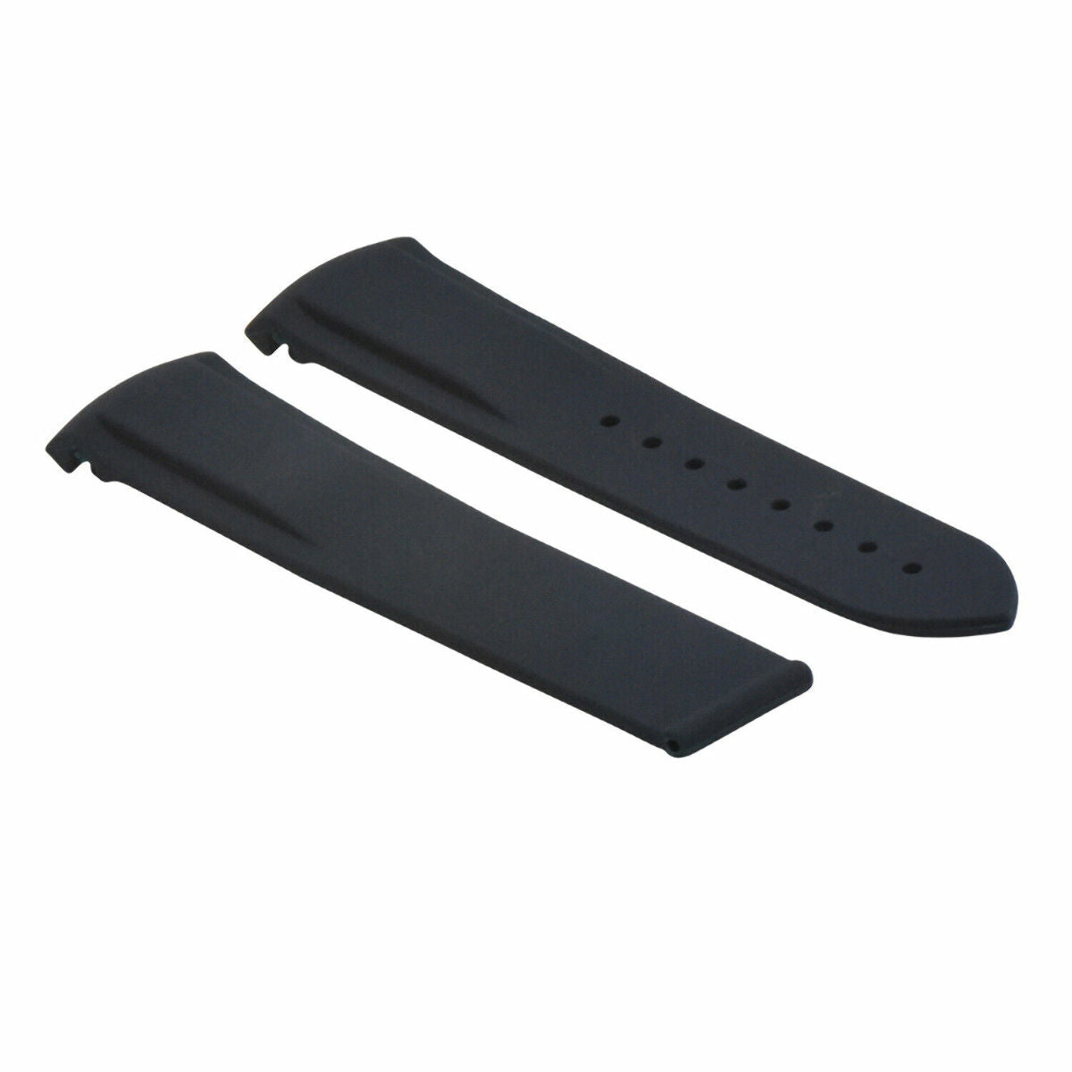 20-22MM CURVED END RUBBER DIVER STRAP BAND FOR OMEGA SEAMASTER PLANET CLASP, Blue, front view