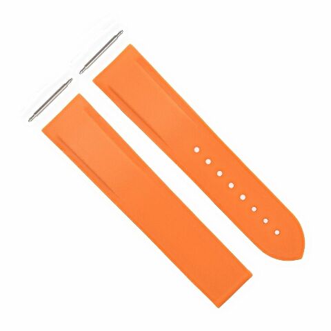 20-22MM CURVED END RUBBER DIVER STRAP BAND FOR OMEGA SEAMASTER PLANET CLASP