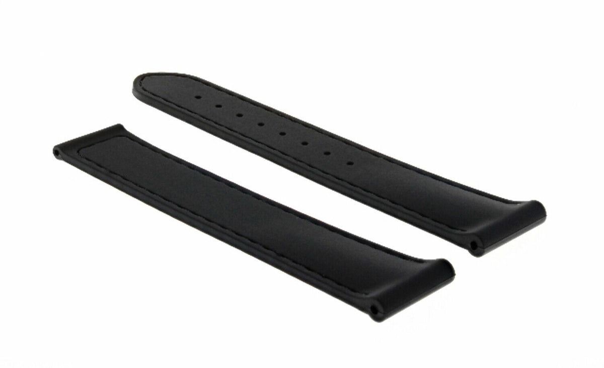 20MM RUBBER WATCH BAND STRAP FOR 41MM OMEGA SEAMASTER PLANET OCEAN SPEEDMASTER - Silver, Black, view 4