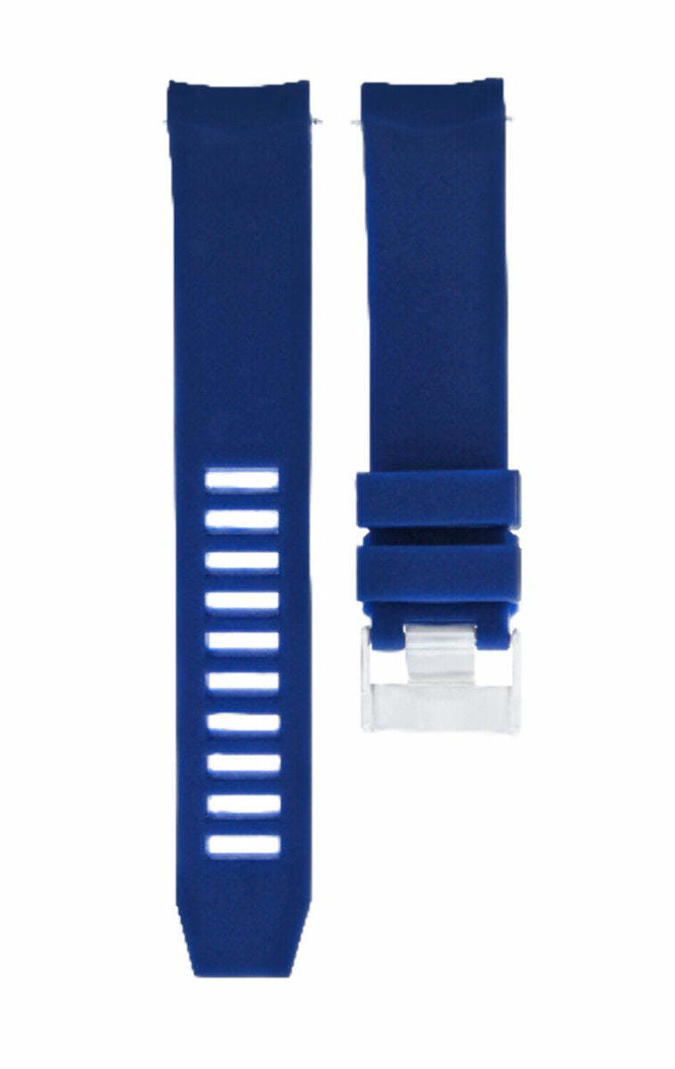 20-22-24MM RUBBER STRAP BAND FOR OMEGA SEAMASTER JAMES BOND PLANET OCEAN, Blue, front view