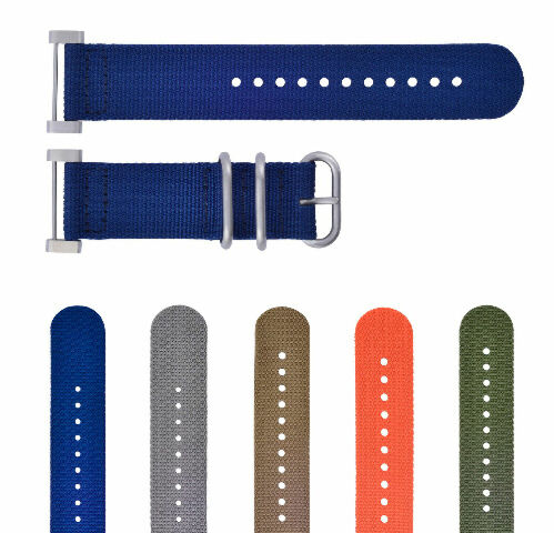 NEW FOR SUUNTO CORE NYLON DIVER  WATCH BAND STRAP WITH LUGS ADAPTER SET 3 STEEL RING