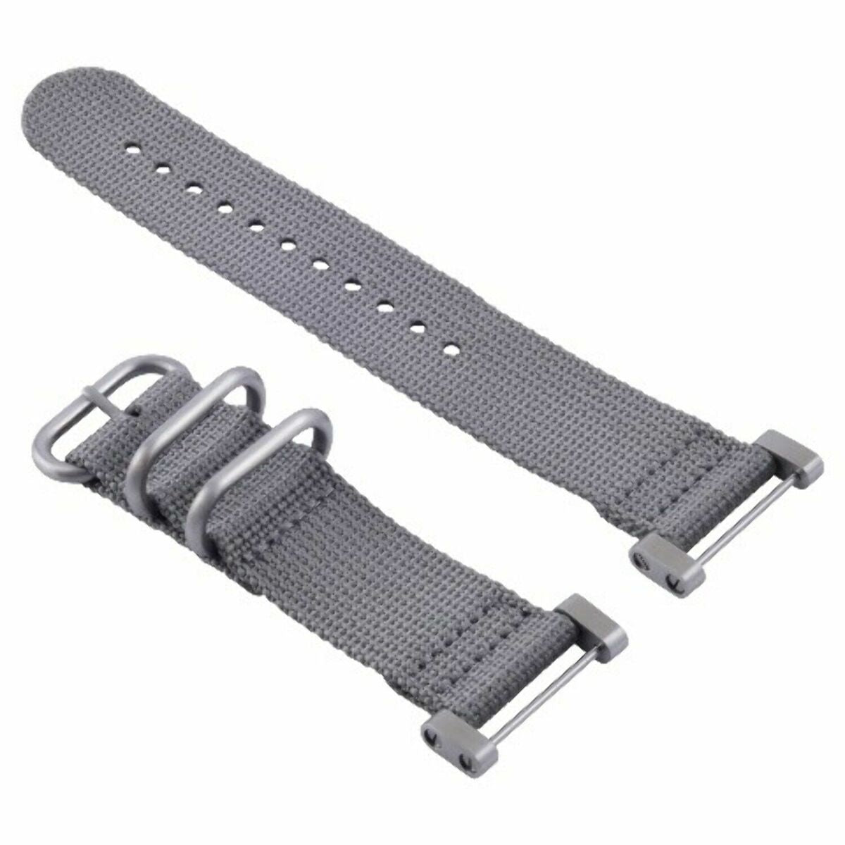 NYLON DIVER  WATCH BAND STRAP WITH LUGS ADAPTER SET 3 STEEL RING FOR SUUNTO CORE, Gray, view 3