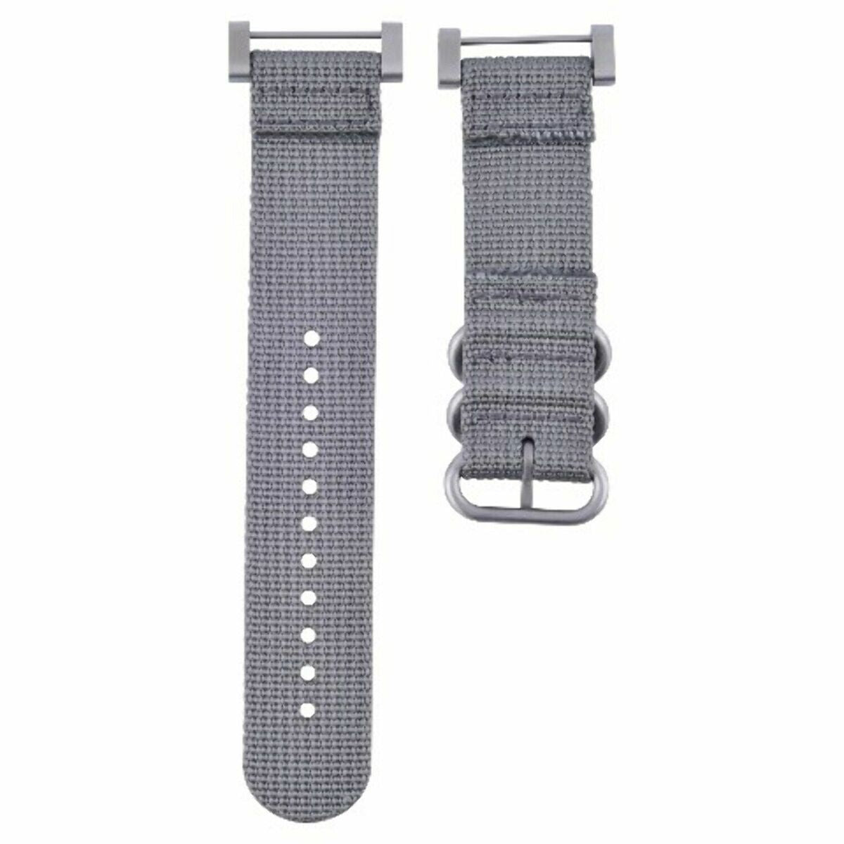 NYLON DIVER  WATCH BAND STRAP WITH LUGS ADAPTER SET 3 STEEL RING FOR SUUNTO CORE, Gray