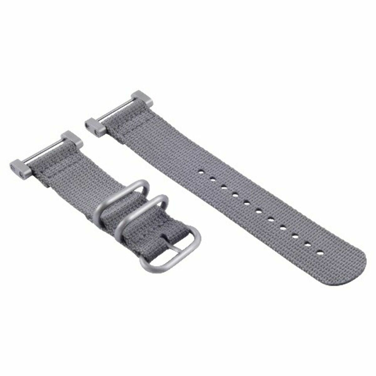 NYLON DIVER  WATCH BAND STRAP WITH LUGS ADAPTER SET 3 STEEL RING FOR SUUNTO CORE, Gray, view 4