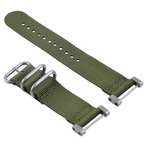 NEW FOR SUUNTO CORE NYLON DIVER  WATCH BAND STRAP WITH LUGS ADAPTER SET 3 STEEL RING