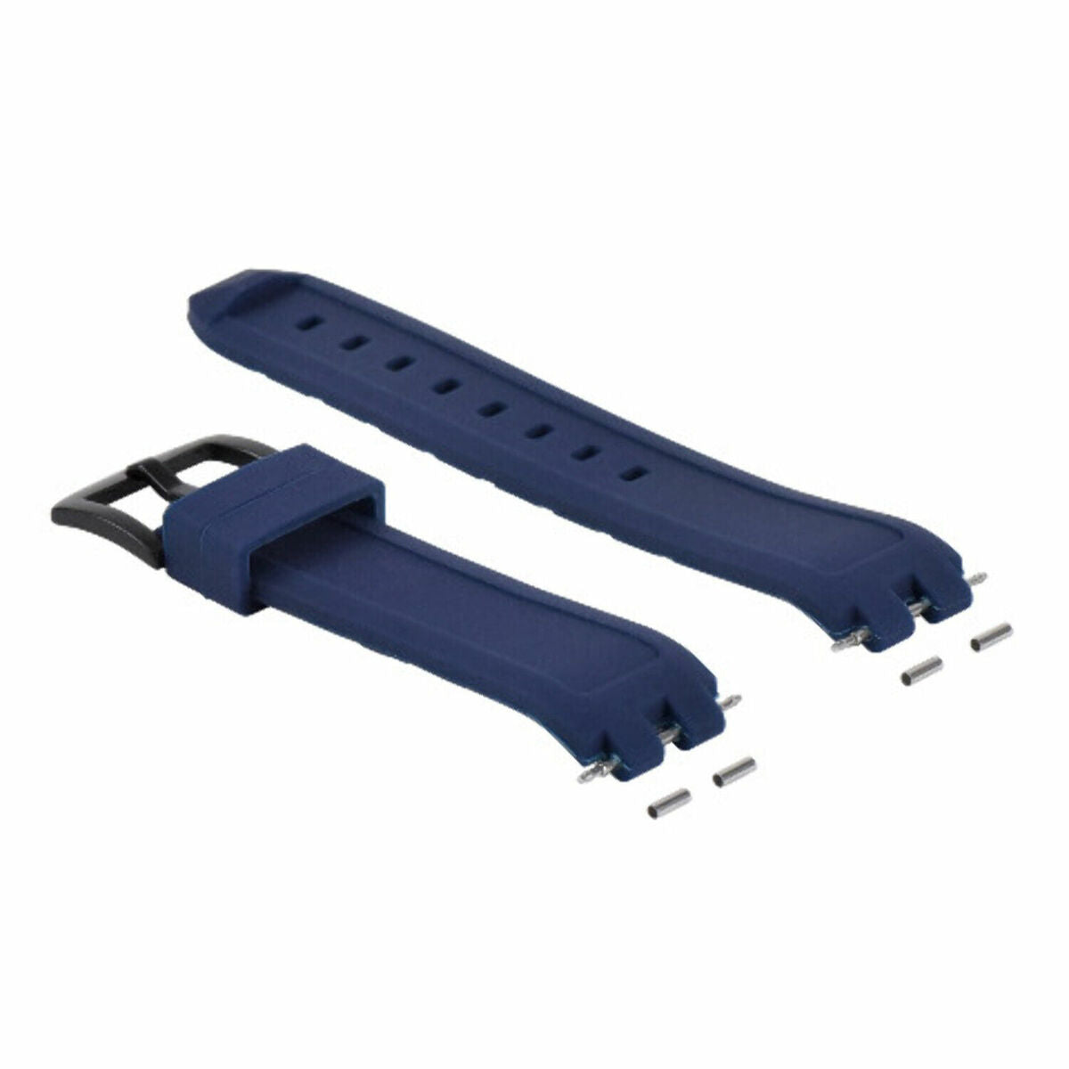 REPLACEMENT SILICONE RUBBER DIVER WATCH STRAP BAND FOR PEBBLE WATCH STEEL, Blue, view 3