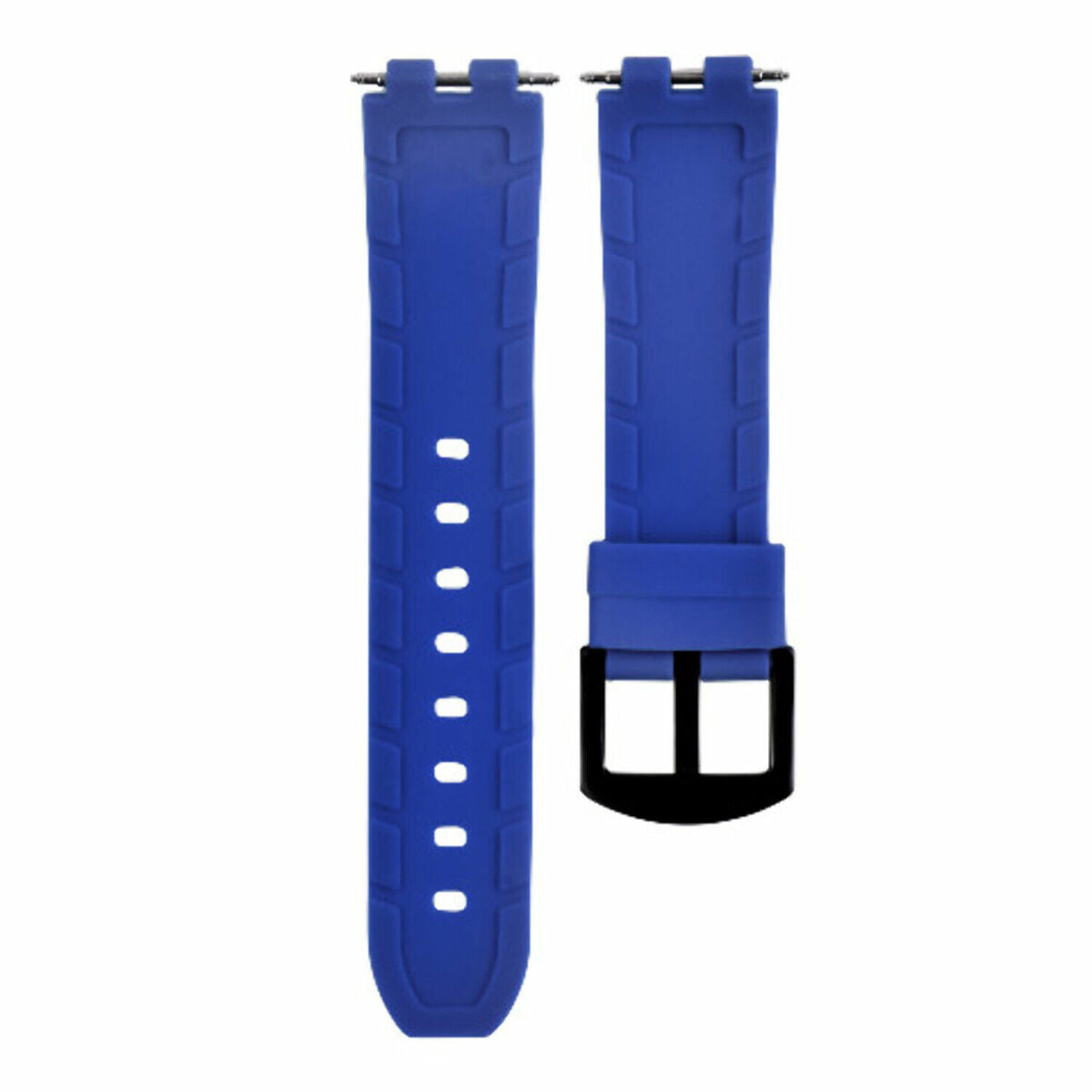 REPLACEMENT SILICONE RUBBER DIVER WATCH STRAP BAND FOR PEBBLE WATCH STEEL, Royal Blue