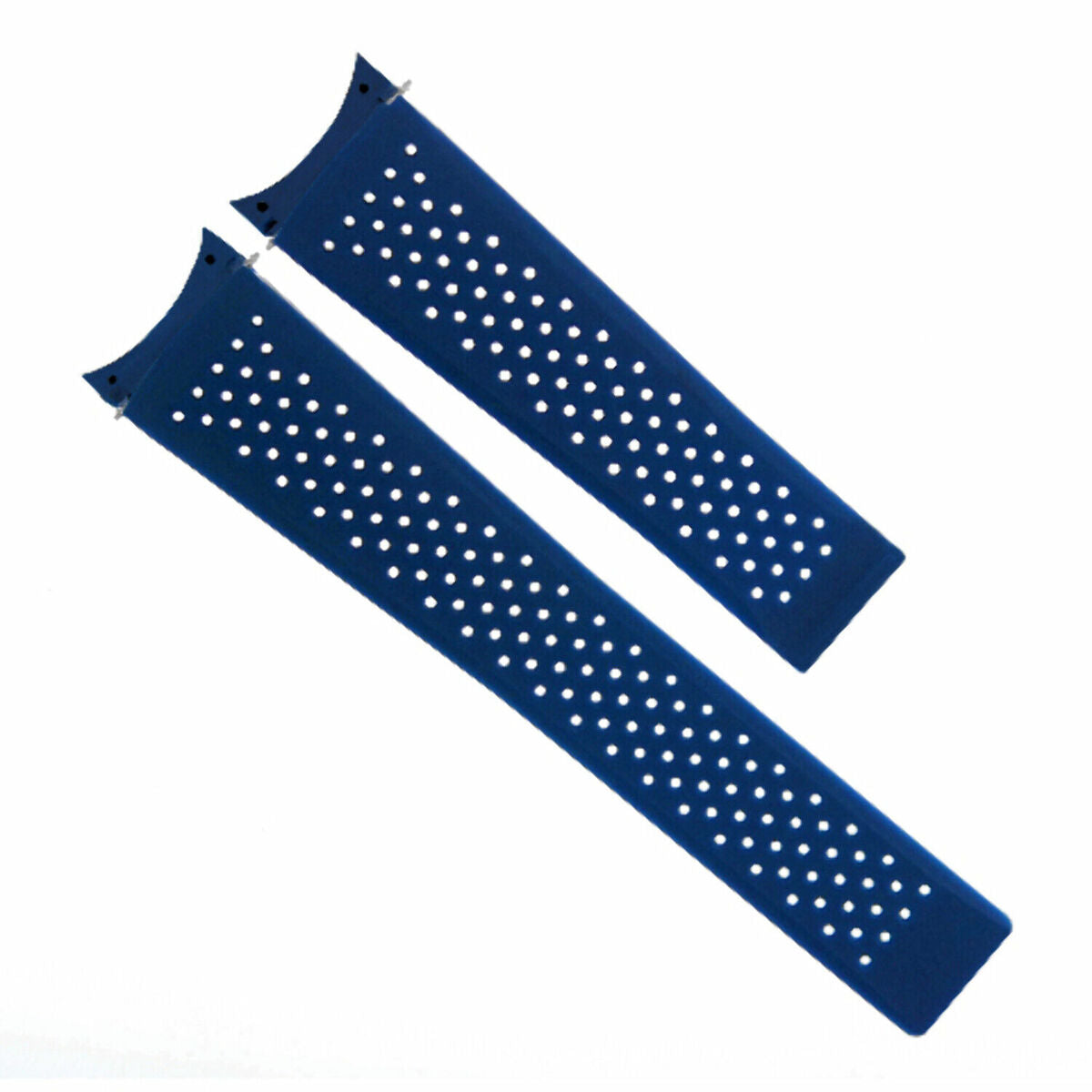 22MM SILICONE RUBBER STRAP BAND FOR TAG HEUER GRAND CARRERA CHRONOGRAPH PERFORAT, Blue, view 3
