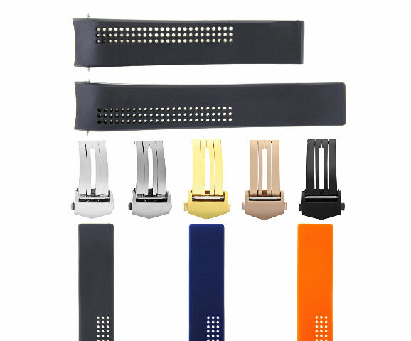 20MM-22MM SILICONE RUBBER WATCH BAND STRAP WITH CLASP FOR TAG HEUER CARRERA