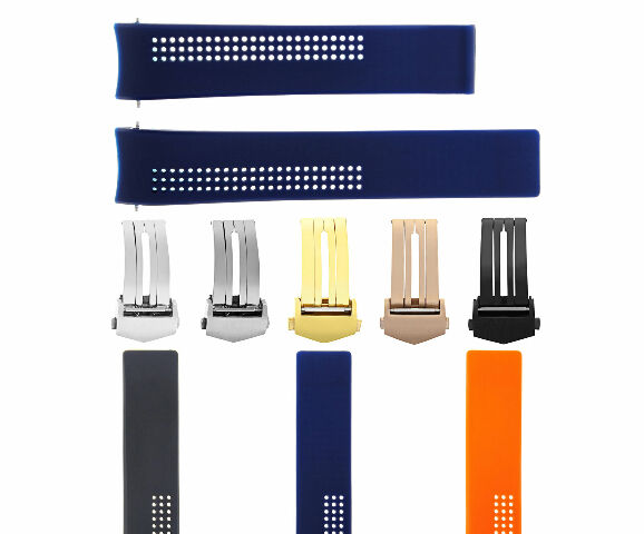 20MM-22MM SILICONE RUBBER WATCH BAND STRAP WITH CLASP FOR TAG HEUER CARRERA