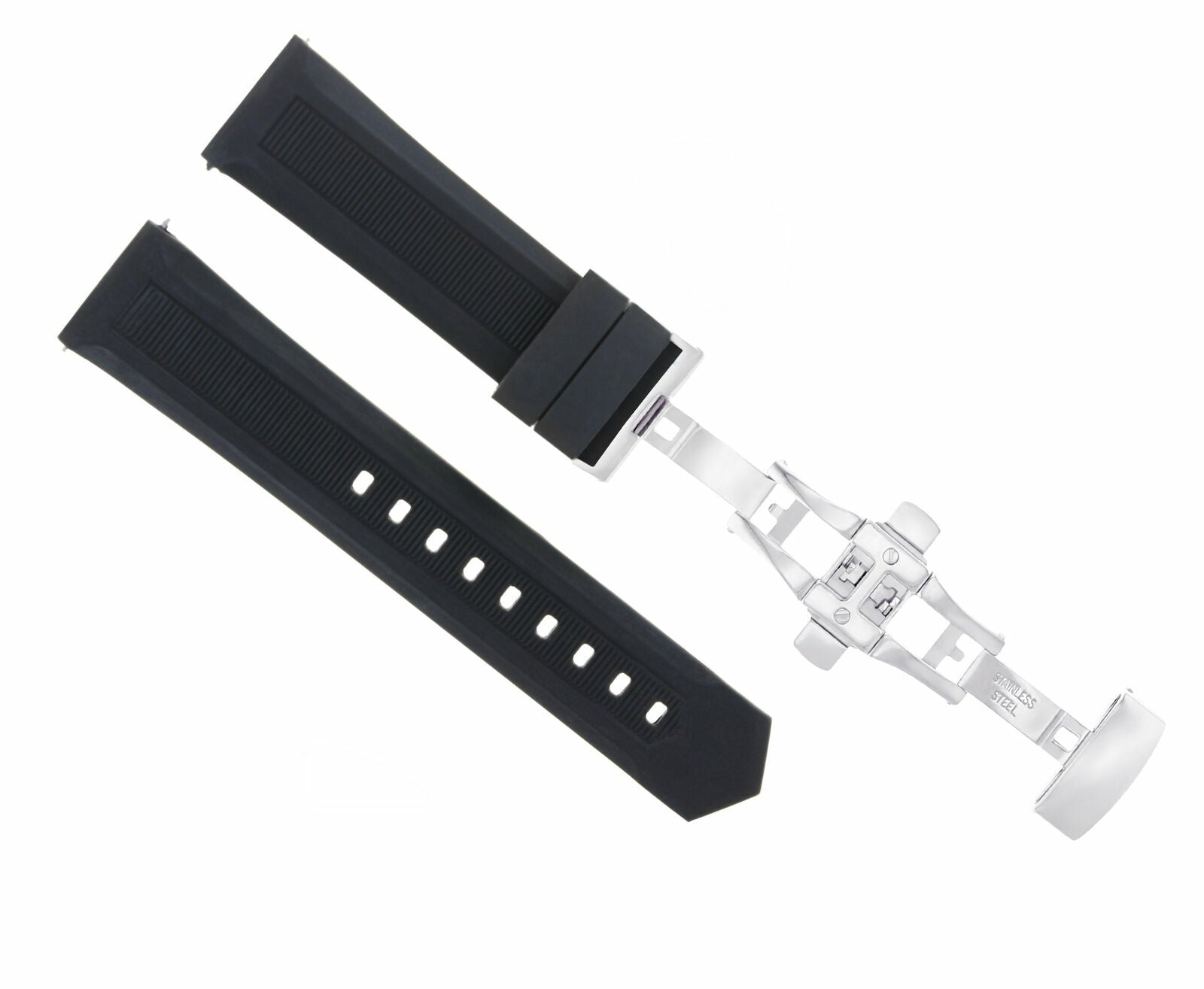 18-20-21-22-24MM RUBBER WATCH BAND STRAP BUTTERFLY CLASP FOR TAG HEUER AQUARACER