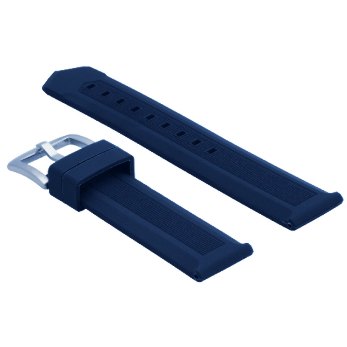 18-20-21-22-24MM SILICONE RUBBER WATCH BAND STRAP FOR TAG HEUER FORMULA F1 WATCH, Blue, underside view
