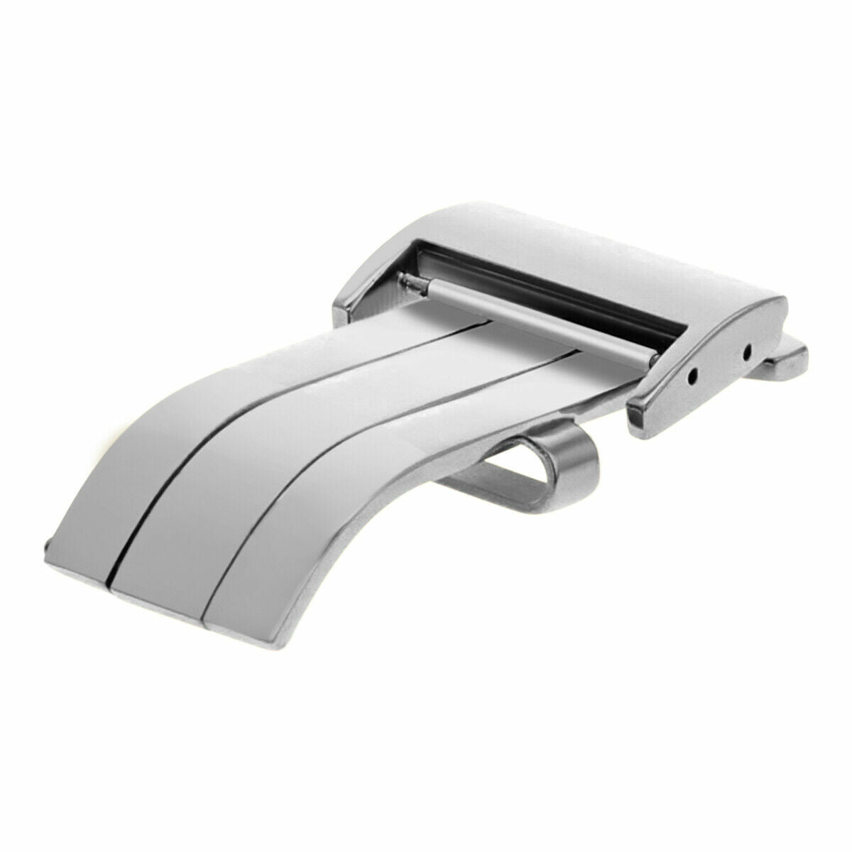 18-20MM DEPLOYMENT BUCKLE WATCH BAND CLASP FOR BREITLING LEATHER WATCH STRAP, Silver - Brushed, view 4