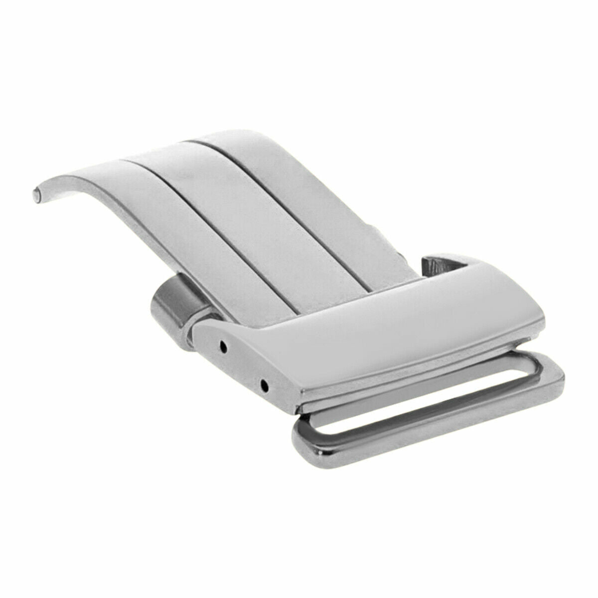18-20MM DEPLOYMENT BUCKLE WATCH BAND CLASP FOR BREITLING LEATHER WATCH STRAP, Silver - Brushed, view 2