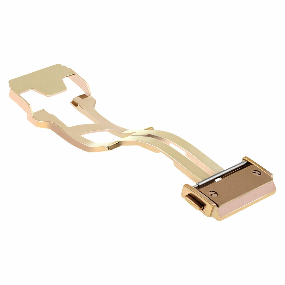 18-24MM DEPLOYMENT BUCKLE CLASP BAND STRAP FOR 44MM-45MM HUBLOT BIG BANG FUSION, Rose, front view