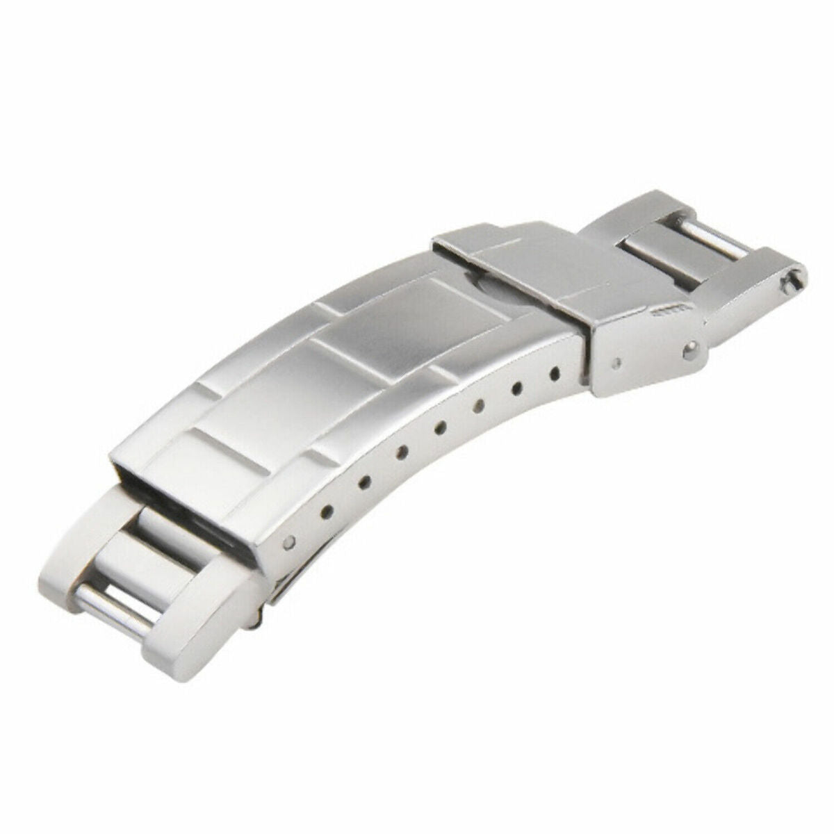 FLIP LOCK DIVER EXTENSION BUCKLE CLASP FOR ROLEX OYSTER WATCHBAND BRACELET S/ST, Silver - Brushed, view 2