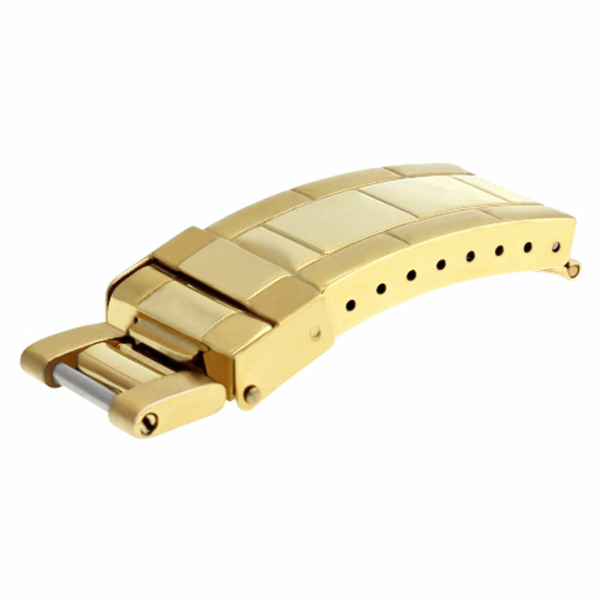 FLIP LOCK DIVER EXTENSION BUCKLE CLASP FOR ROLEX OYSTER WATCHBAND BRACELET S/ST, Gold, view 7