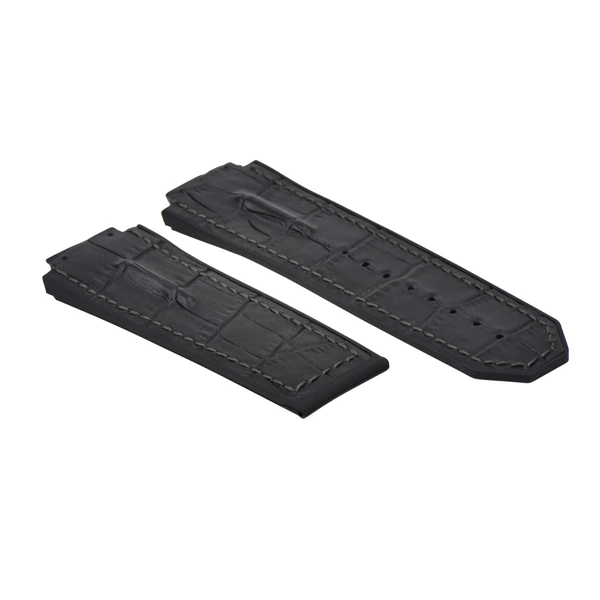 25-28MM LEATHER RUBBER STRAP FOR  HUBLOT BIG BANG WITH SCREWS AND SCREWDRIVER, Black, view 4