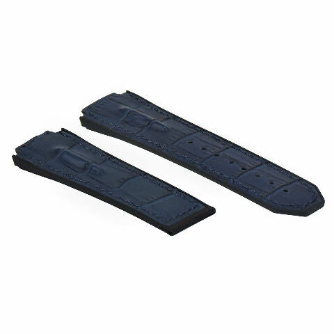 LEATHER RUBBER STRAP FOR 44-45-48MM HUBLOT BIG BANG WITH SCREWS, DRIVER + BUCKLE