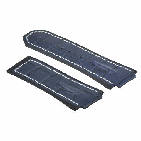 LEATHER RUBBER STRAP FOR 44-45-48MM HUBLOT BIG BANG WITH SCREWS, DRIVER + BUCKLE