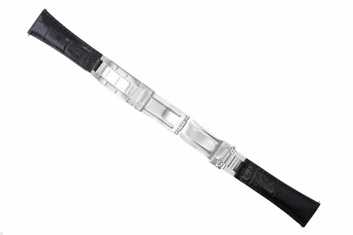 20MM LEATHER WATCH BAND STRAP FOR ROLEX DATEJUST SUBMARINER GMT EXPLORER, Black (Regular), view 3