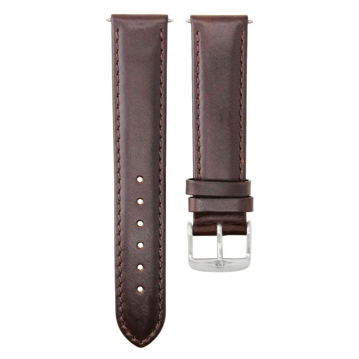 19MM & 20MM SMOOTH LEATHER WATCH BAND STRAP FOR ROLEX DATE OR DATEJUST WATCH, Dark Brown, view 2