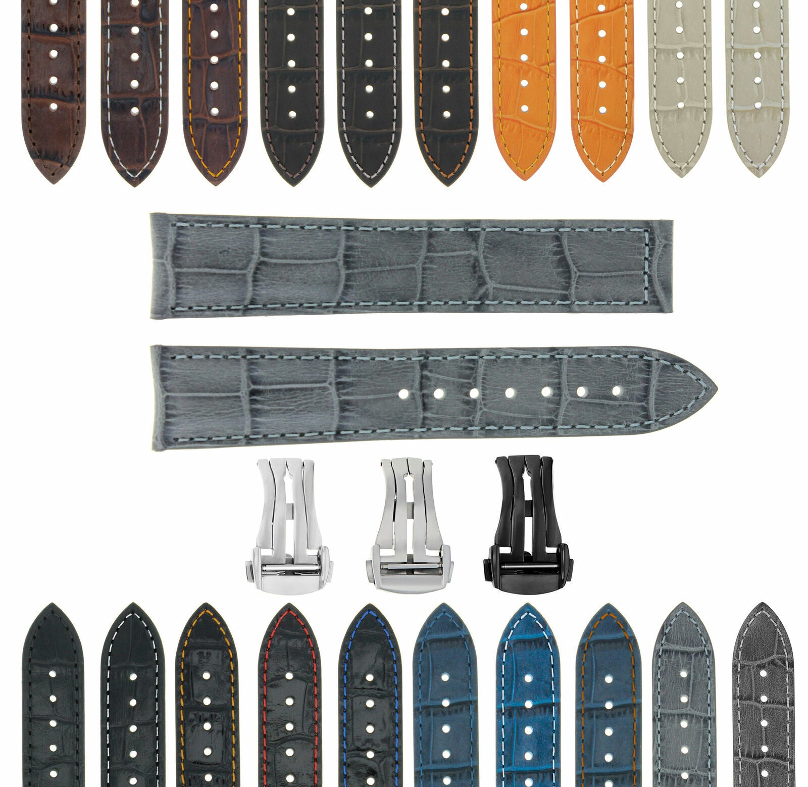 GENUINE LEATHER WATCH BAND STRAP FOR BULOVA WATCH - 22MM