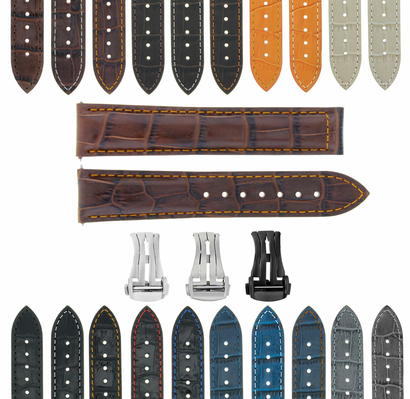 GENUINE LEATHER WATCH BAND STRAP FOR BULOVA WATCH - 22MM