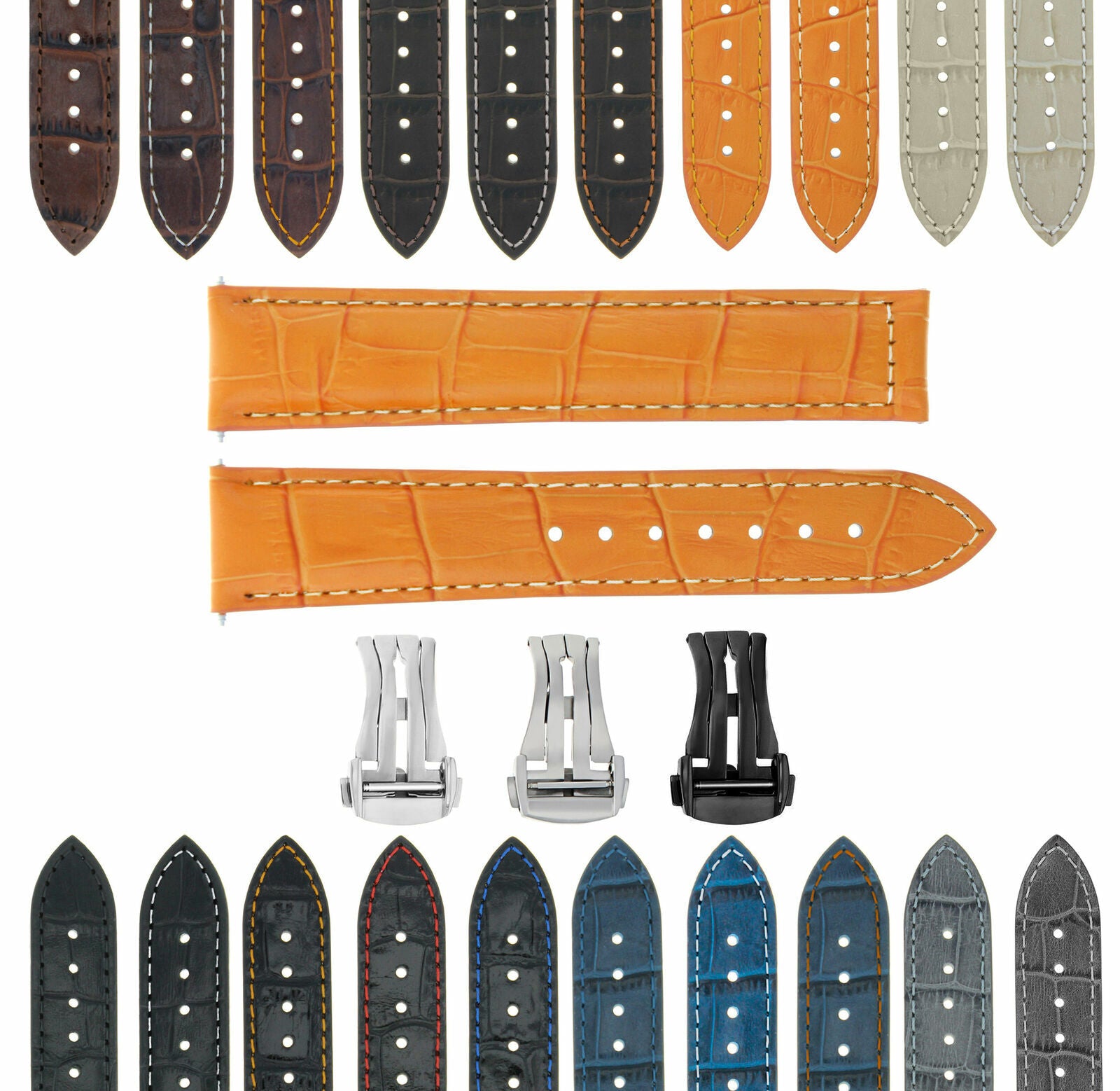 GENUINE LEATHER WATCH BAND STRAP FOR BULOVA WATCH - 22MM