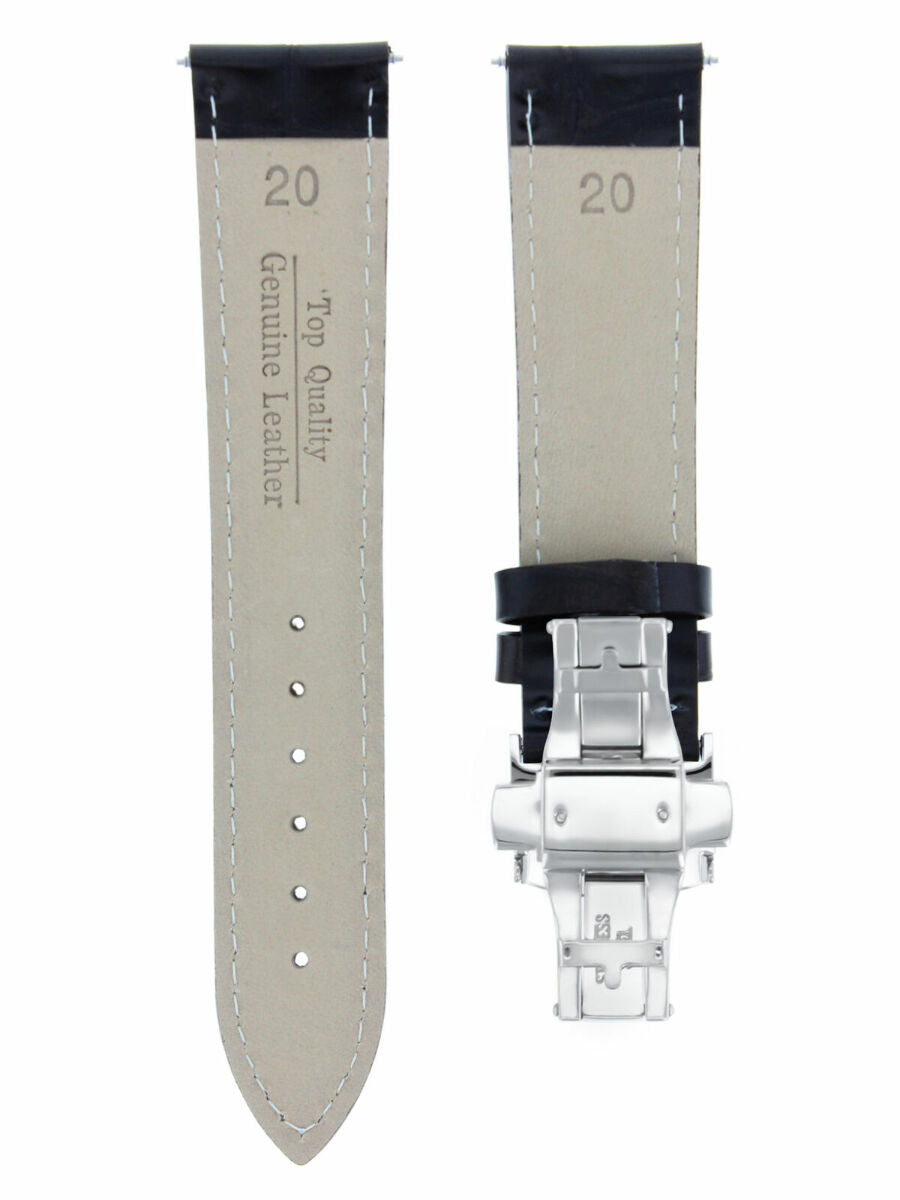 17-18-19-20-21-22-23-24MM LEATHER WATCH BAND STRAP FOR LONGINES DEPLOYMENT CLASP