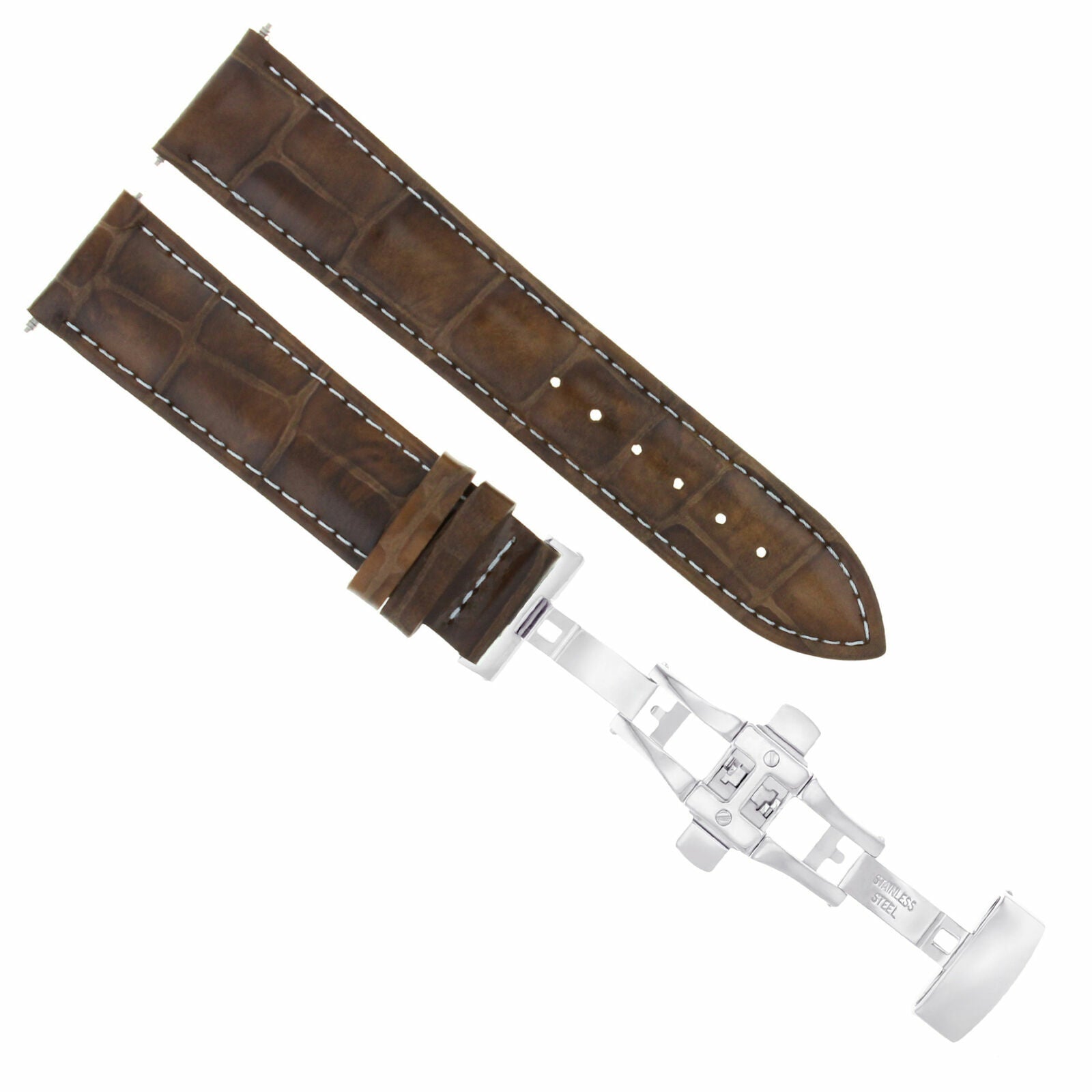 17-18-19-20-21MM LEATHER WATCH BAND STRAP FOR ROLEX DATE DATEJUST WATCH + CLASP