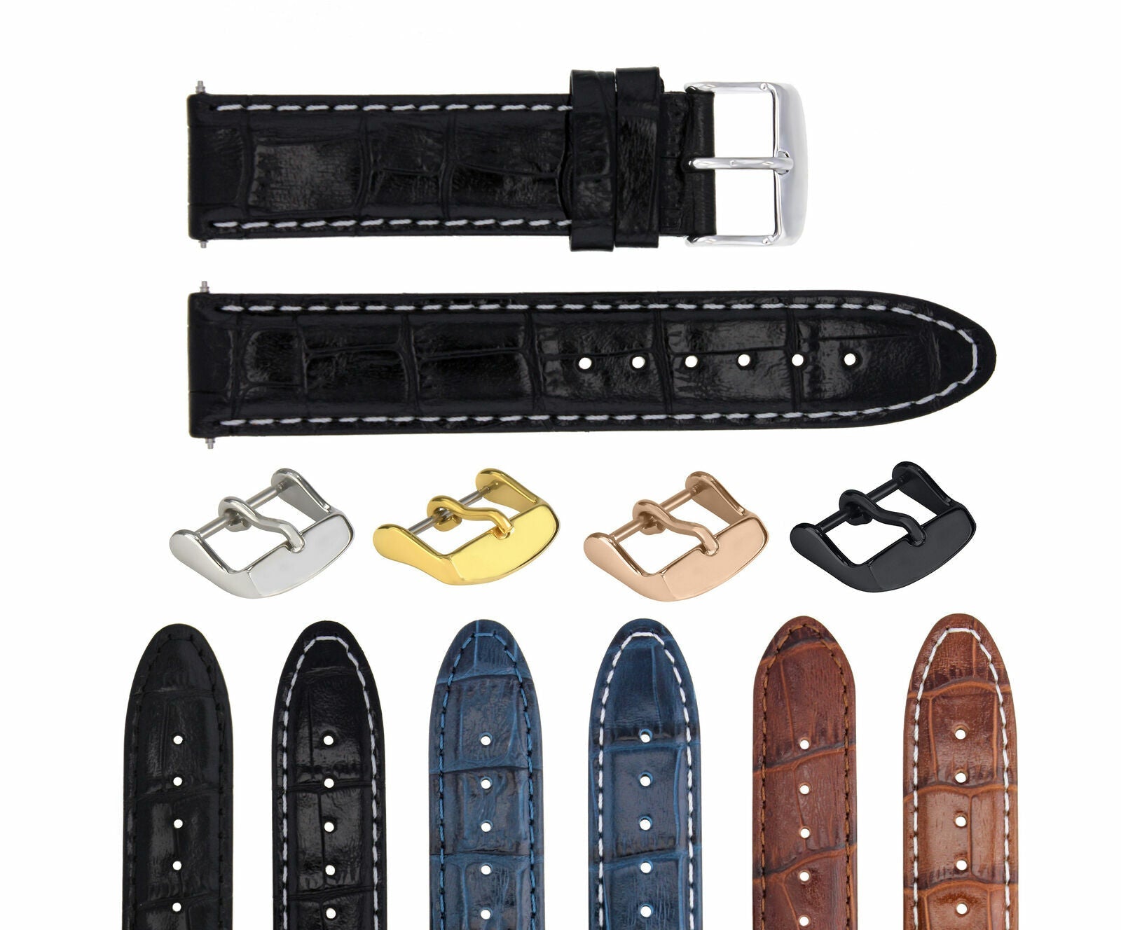18MM 19MM 20MM 22MM 24MM REPLACEMENT LEATHER WATCH BAND STRAP FOR CITIZEN