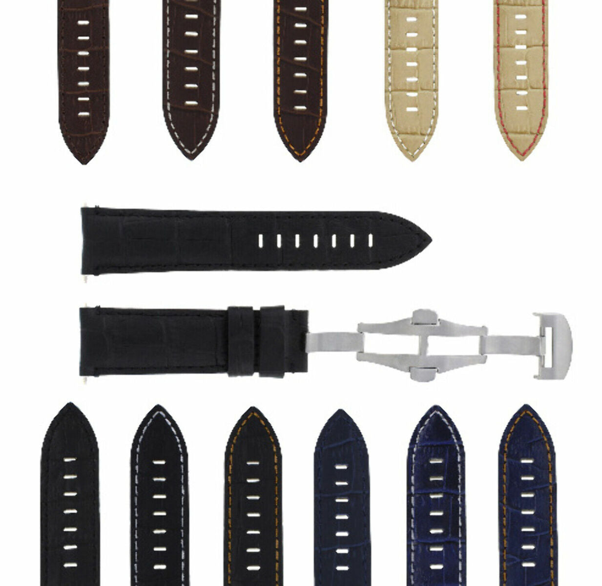 22-24MM GENUINE ITALIAN LEATHER WATCH BAND STRAP FOR ANY BRAND WATCH