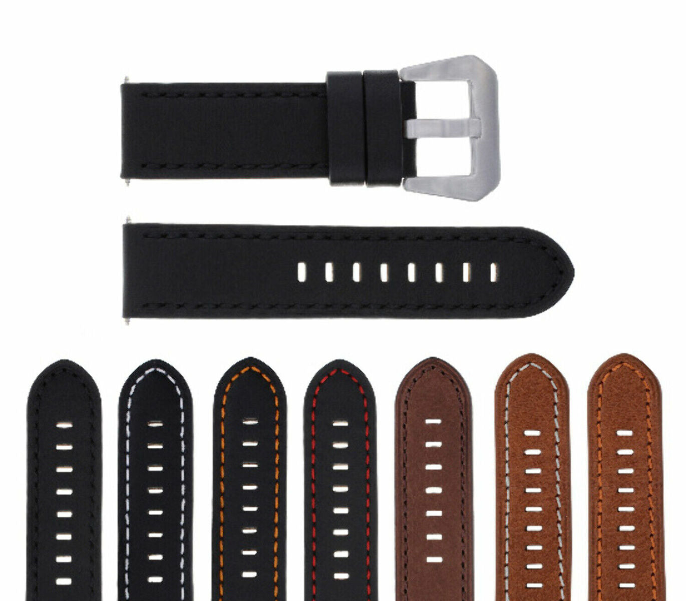 20-22-24MM GENUINE ITALIAN LEATHER WATCH BAND STRAP FOR ANY BRAND WATCH