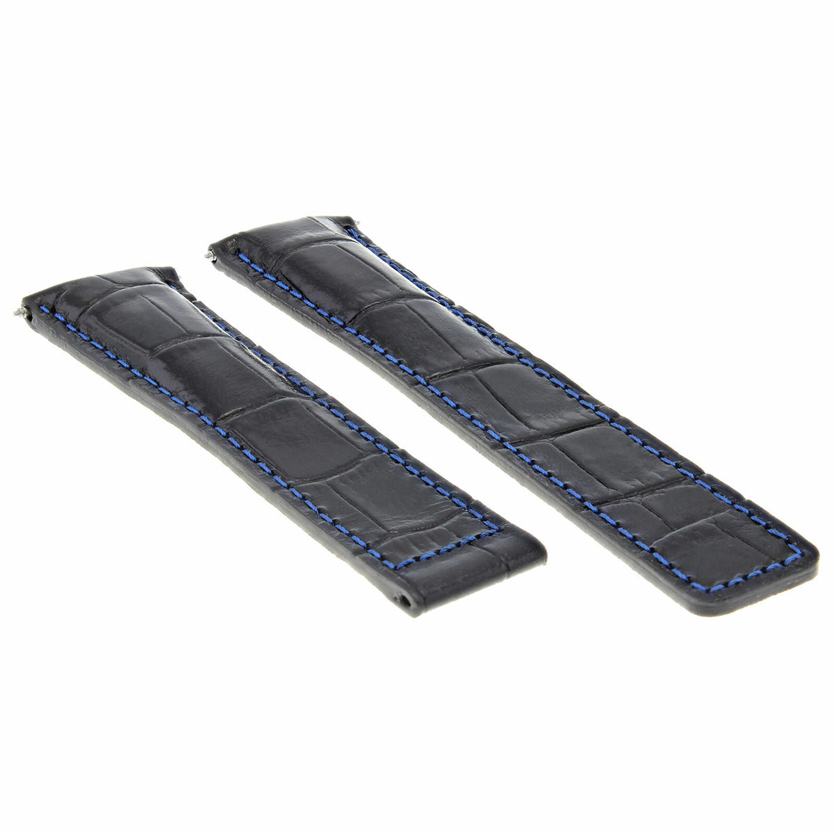 19-20-21-22MM TWO-PIECE LEATHER WATCH BAND STRAP WITH DEPLOYMENT CLASP FOR WATCH