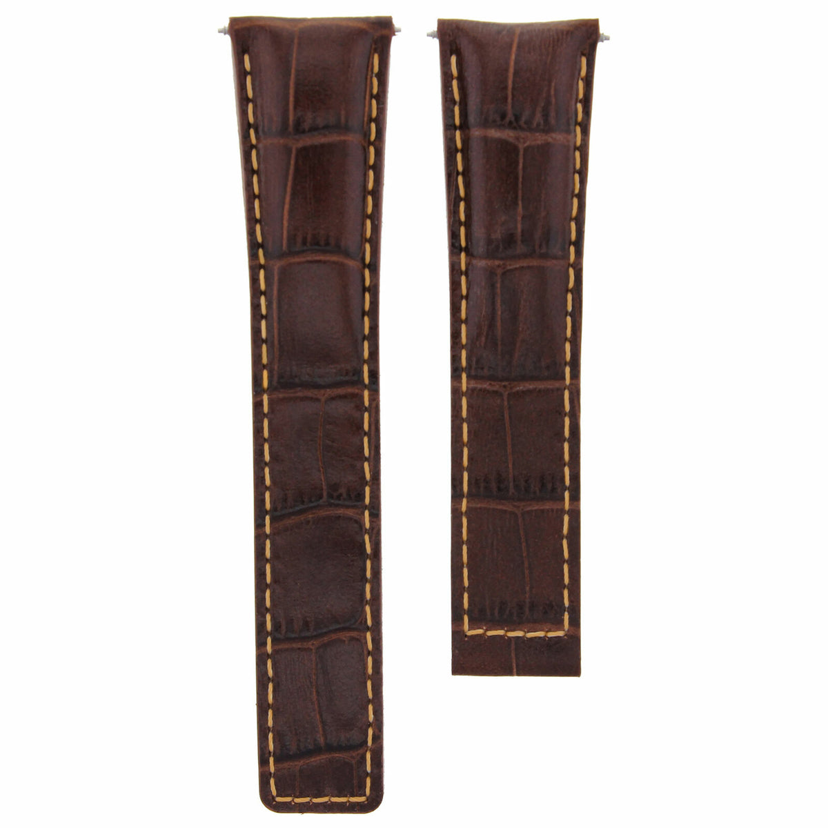 19-20-21-22MM LEATHER WATCH BAND STRAP FOR TAG HEUER CARRERA DEPLOYMENT CLASP, Brown with Orange Stitching, view 2