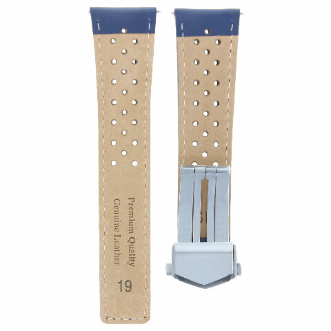 LEATHER WATCH BAND STRAP FOR ORIS ARTIX SPORT CHRONOGRAPH PERFORAT + CLASP 22MM