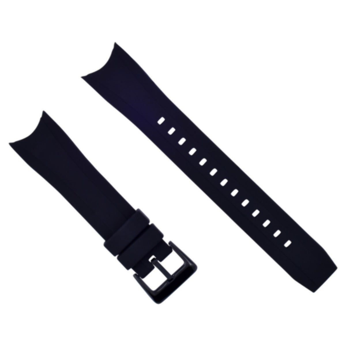 RUBBER STRAP BAND FOR CITIZEN BN0085-01E BJ2110 BJ2115-07E BJ2117-0 BLACK BUCKLE