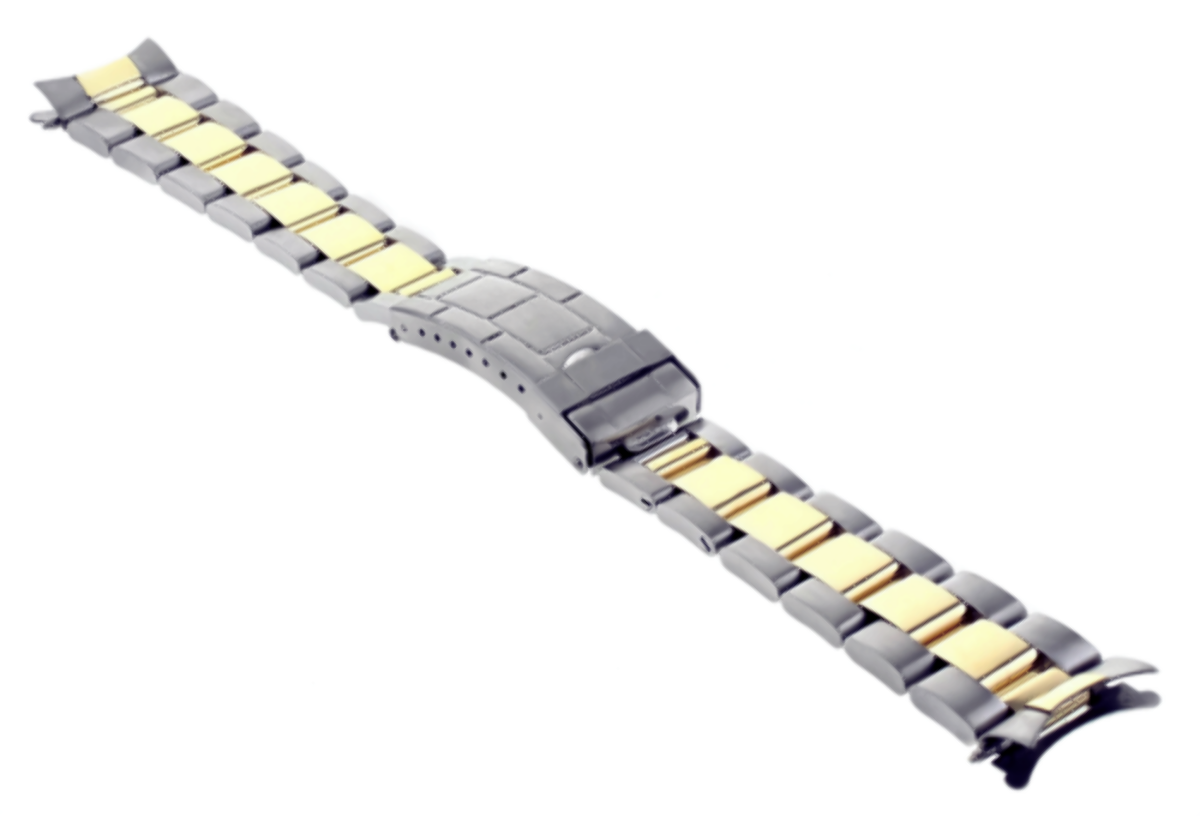 OYSTER WATCH BAND FOR ROLEX 16810 16808 D/JUST 16014 16234 REAL GOLD 18K/SS 20MM