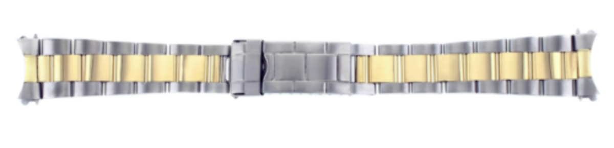 OYSTER WATCH BAND FOR ROLEX 16810 16808 D/JUST 16014 16234 REAL GOLD 18K/SS 20MM