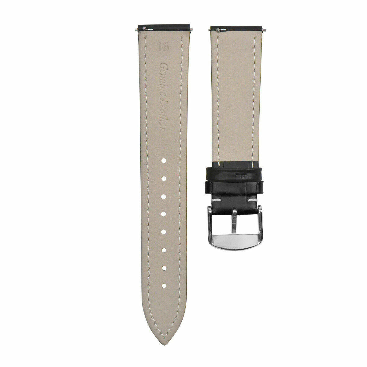 LEATHER WATCH BAND STRAP-QUICK RELEASE FOR SEIKO 5 KINETIC - 18MM
