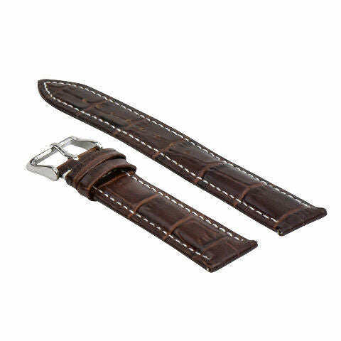 LEATHER WATCH BAND STRAP-QUICK RELEASE FOR SEIKO 5 KINETIC - 19MM